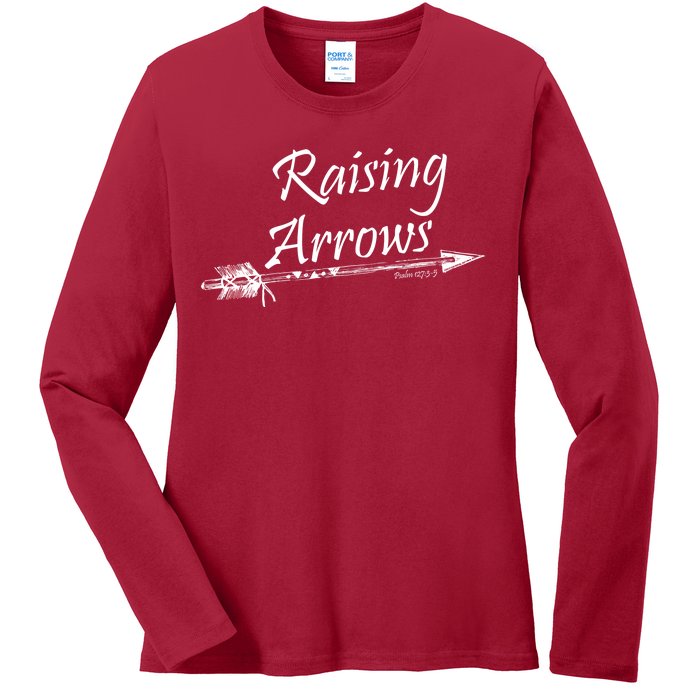 Raising Arrows Christian Psalm 127:3-5 Ladies Long Sleeve Shirt