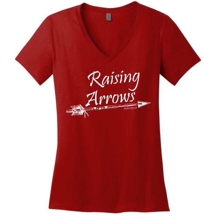 Raising Arrows Christian Psalm 127:3-5 Women's V-Neck T-Shirt