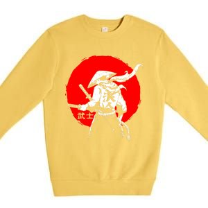 Retro Ancient Japan Samurai Warrior Tokyo Samurai Katana Premium Crewneck Sweatshirt