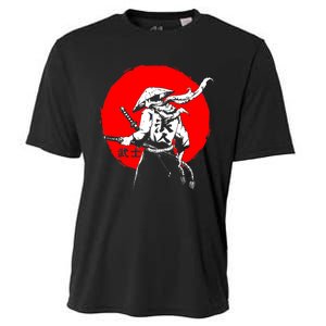 Retro Ancient Japan Samurai Warrior Tokyo Samurai Katana Cooling Performance Crew T-Shirt