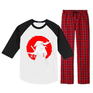 Retro Ancient Japan Samurai Warrior Tokyo Samurai Katana Raglan Sleeve Pajama Set