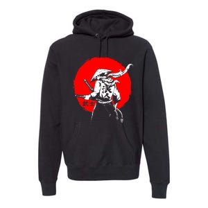 Retro Ancient Japan Samurai Warrior Tokyo Samurai Katana Premium Hoodie