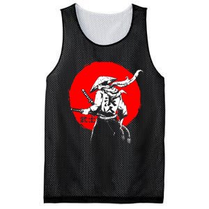 Retro Ancient Japan Samurai Warrior Tokyo Samurai Katana Mesh Reversible Basketball Jersey Tank