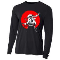 Retro Ancient Japan Samurai Warrior Tokyo Samurai Katana Cooling Performance Long Sleeve Crew