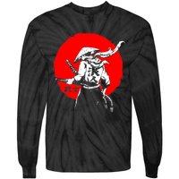 Retro Ancient Japan Samurai Warrior Tokyo Samurai Katana Tie-Dye Long Sleeve Shirt