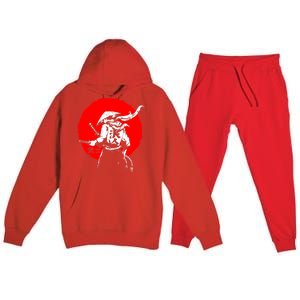 Retro Ancient Japan Samurai Warrior Tokyo Samurai Katana Premium Hooded Sweatsuit Set