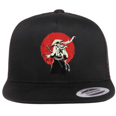 Retro Ancient Japan Samurai Warrior Tokyo Samurai Katana Flatbill Hat