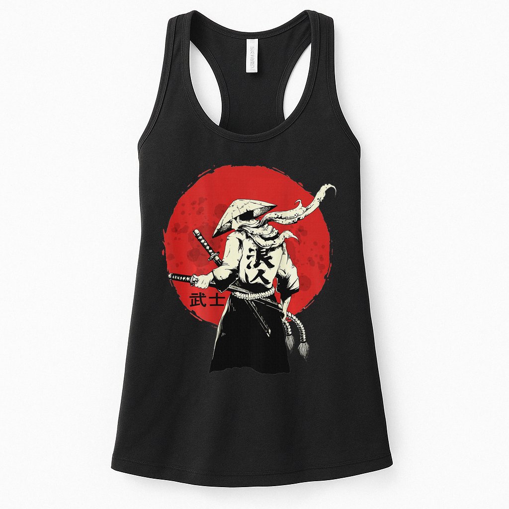 Retro Ancient Japan Samurai Warrior Tokyo Samurai Katana Womens Tank Top