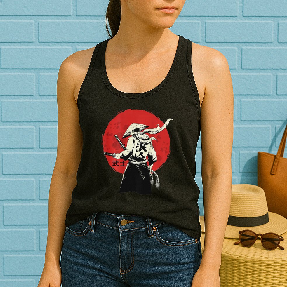 Retro Ancient Japan Samurai Warrior Tokyo Samurai Katana Womens Tank Top