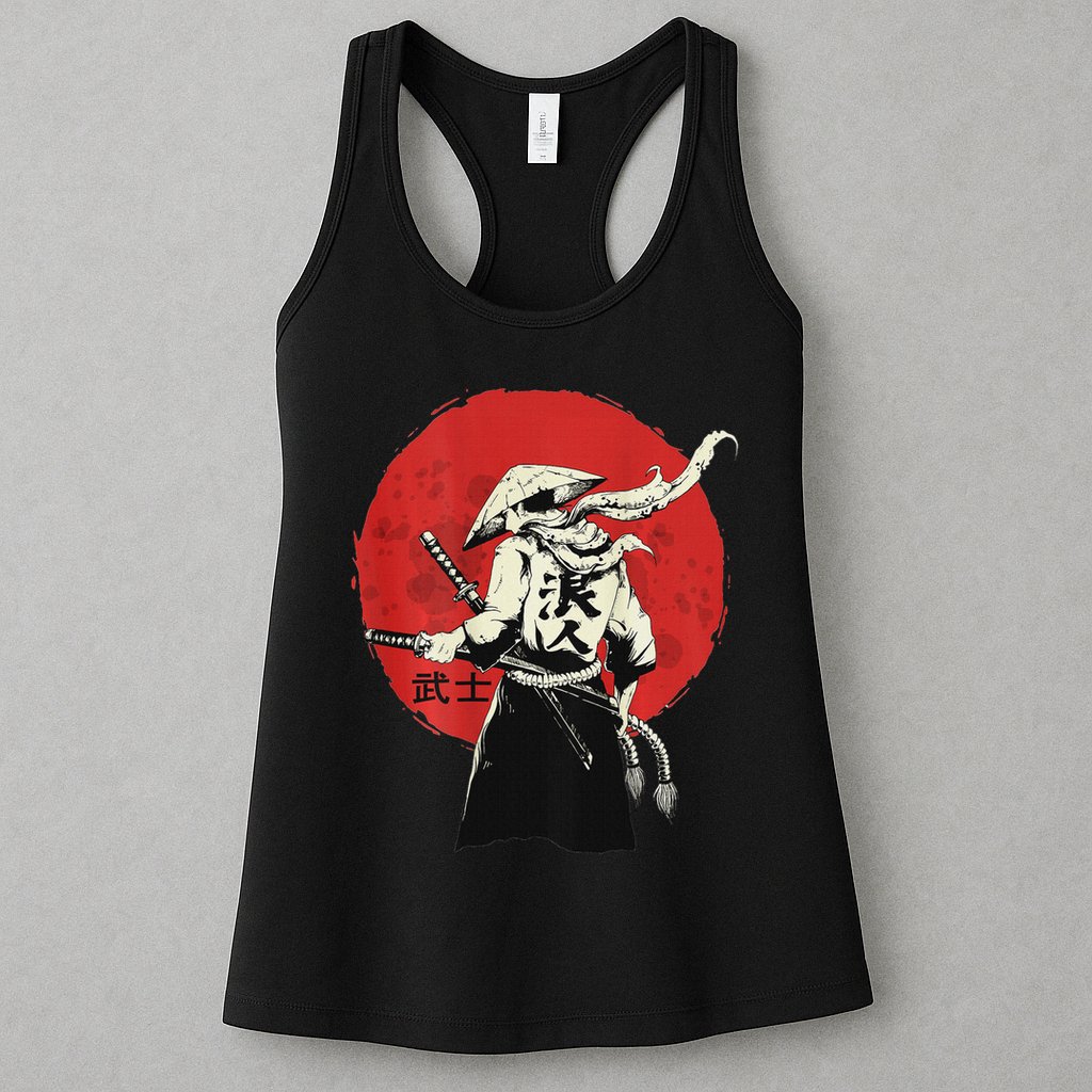 Retro Ancient Japan Samurai Warrior Tokyo Samurai Katana Womens Tank Top