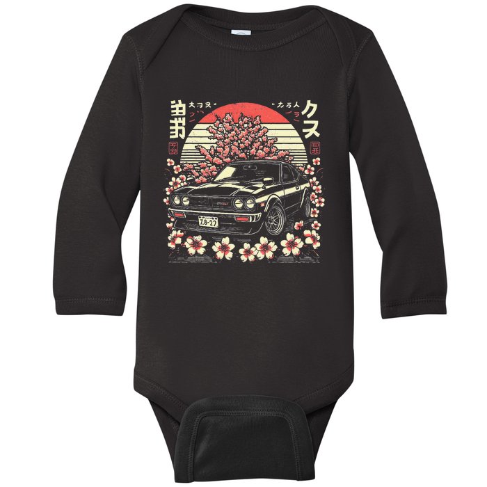 Retro Automotive Jdm Legend Tuning Car 34 Japan Car Baby Long Sleeve Bodysuit