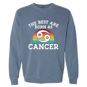 Retro Astrology June July Month Birthday Cancer Zodiac Sign Gift Garment-Dyed Sweatshirt