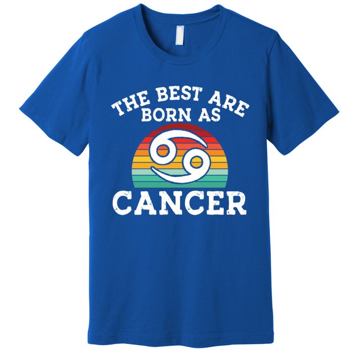 Retro Astrology June July Month Birthday Cancer Zodiac Sign Gift Premium T-Shirt