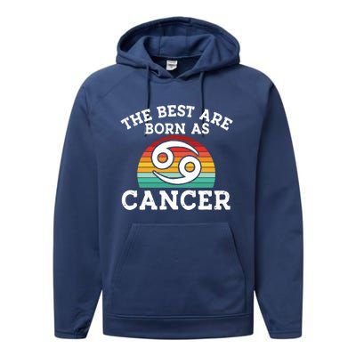 Retro Astrology June July Month Birthday Cancer Zodiac Sign Gift Performance Fleece Hoodie