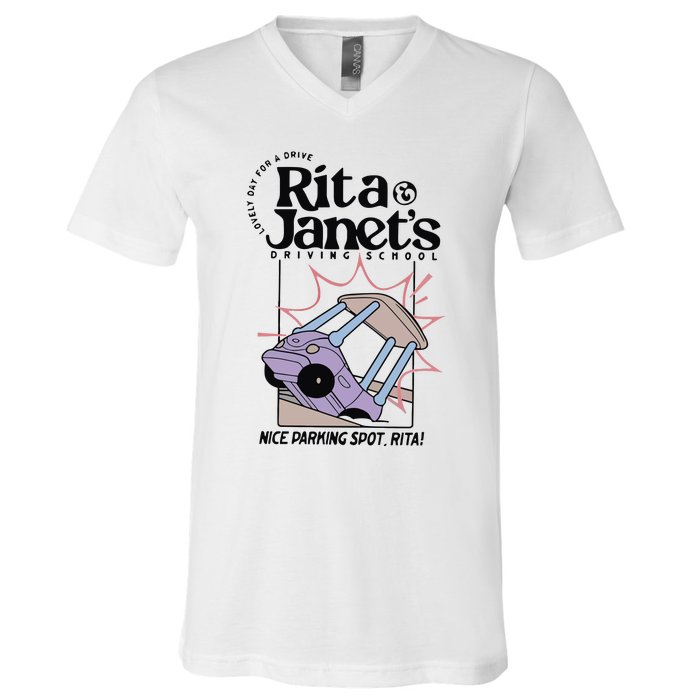 Rita And JanetS Driving School V-Neck T-Shirt