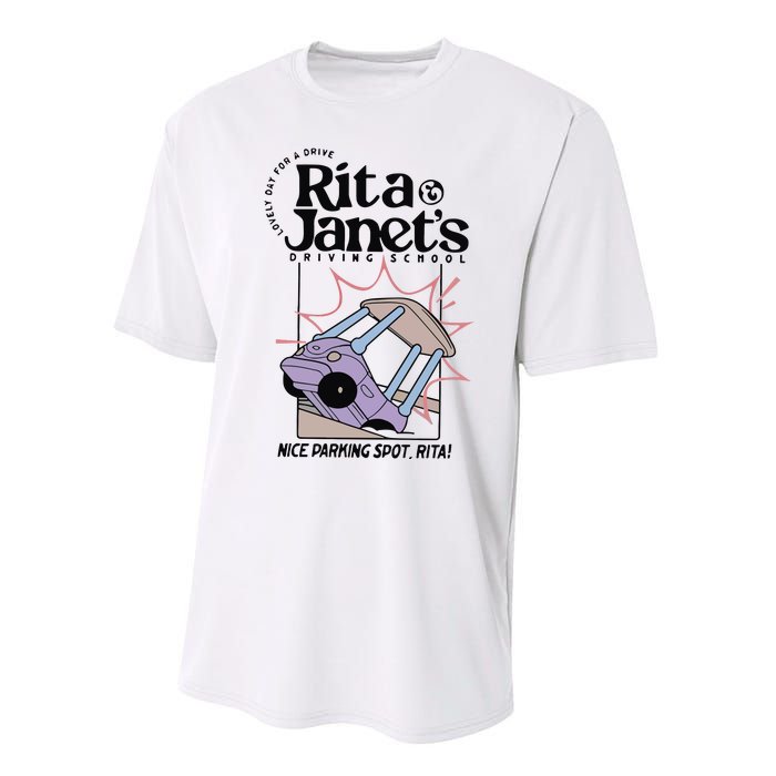 Rita And JanetS Driving School Performance Sprint T-Shirt