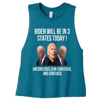 Republican Anti Joe Biden Women's Racerback Cropped Tank