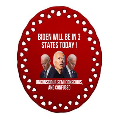 Republican Anti Joe Biden Ceramic Oval Ornament