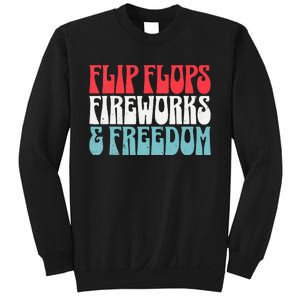 Retro American July 4th Summer Flip Flops Fireworks Freedom Sweatshirt