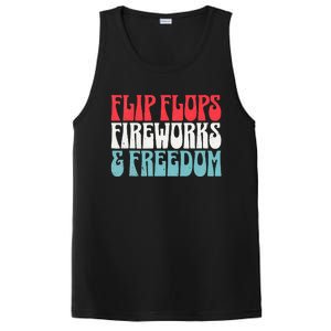 Retro American July 4th Summer Flip Flops Fireworks Freedom PosiCharge Competitor Tank