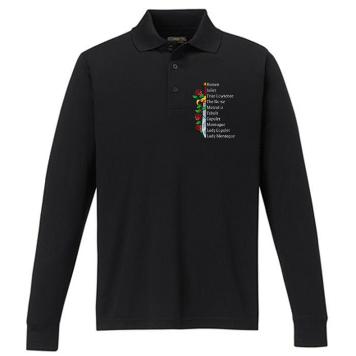 Romeo And Juliet William Shakespeare Gift Performance Long Sleeve Polo