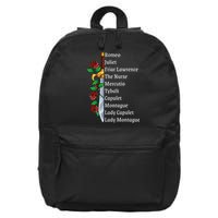 Romeo And Juliet William Shakespeare Gift 16 in Basic Backpack