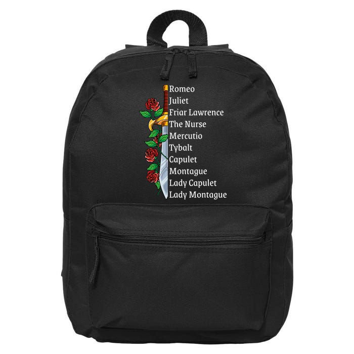Romeo And Juliet William Shakespeare Gift 16 in Basic Backpack