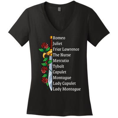 Romeo And Juliet William Shakespeare Gift Women's V-Neck T-Shirt