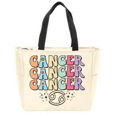 Retro Astrology June July month birthday Cancer Zodiac sign Zip Tote Bag