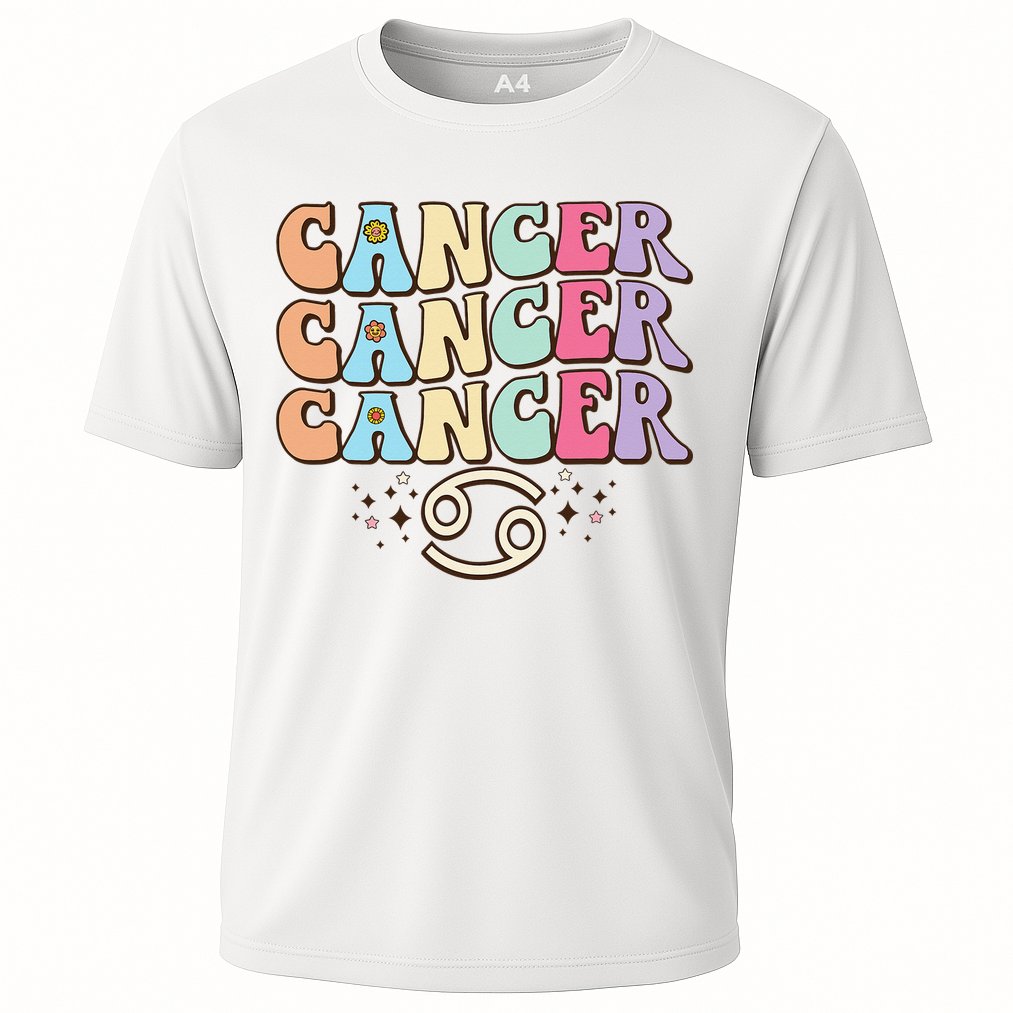Retro Astrology June July month birthday Cancer Zodiac sign Cooling Performance Crew T-Shirt