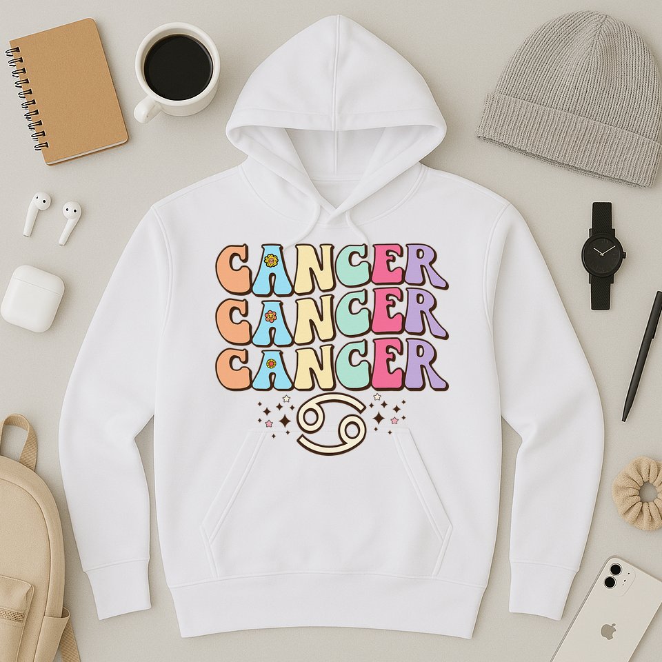 Retro Astrology June July month birthday Cancer Zodiac sign Hoodie