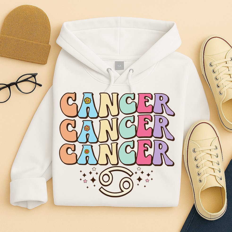 Retro Astrology June July month birthday Cancer Zodiac sign Hoodie