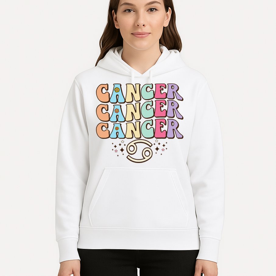 Retro Astrology June July month birthday Cancer Zodiac sign Hoodie