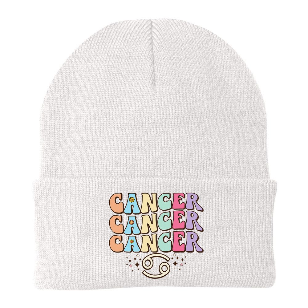Retro Astrology June July month birthday Cancer Zodiac sign Beanie