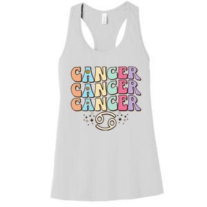 Retro Astrology June July month birthday Cancer Zodiac sign Women's Racerback Tank