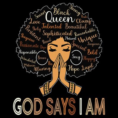 Retro Afro Juneteenth Vintage Black History God Says I Am T-Shirt