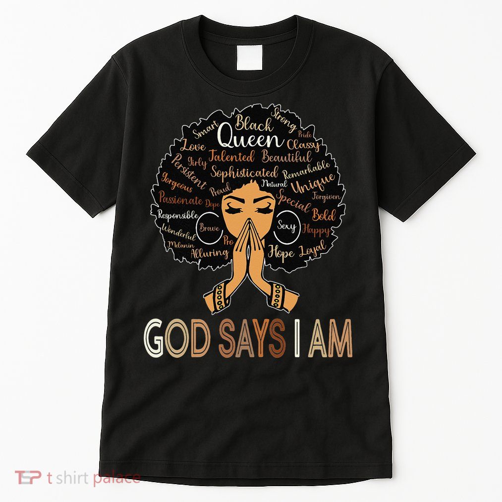 Retro Afro Juneteenth Vintage Black History God Says I Am Tall T-Shirt