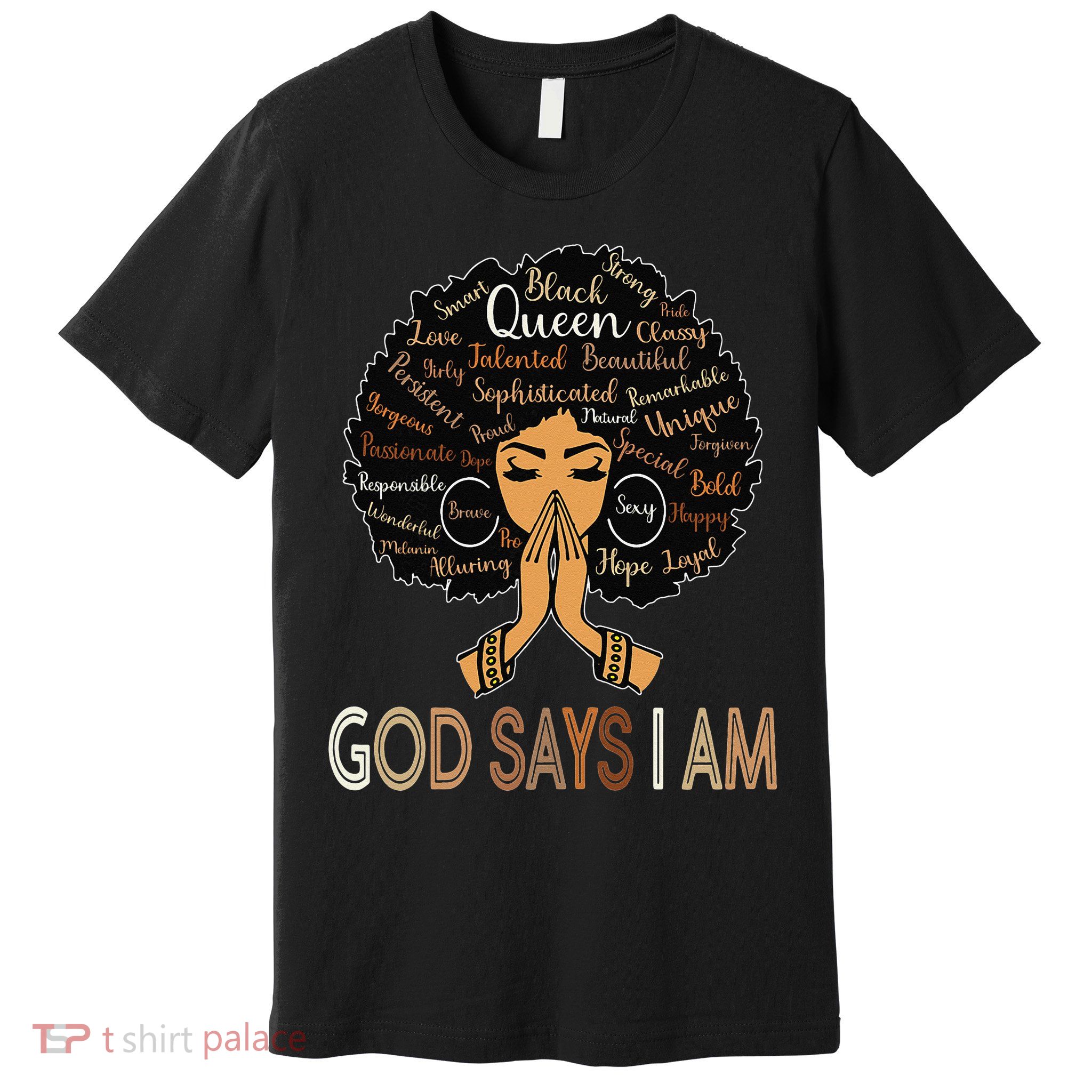 Retro Afro Juneteenth Vintage Black History God Says I Am Premium T-Shirt
