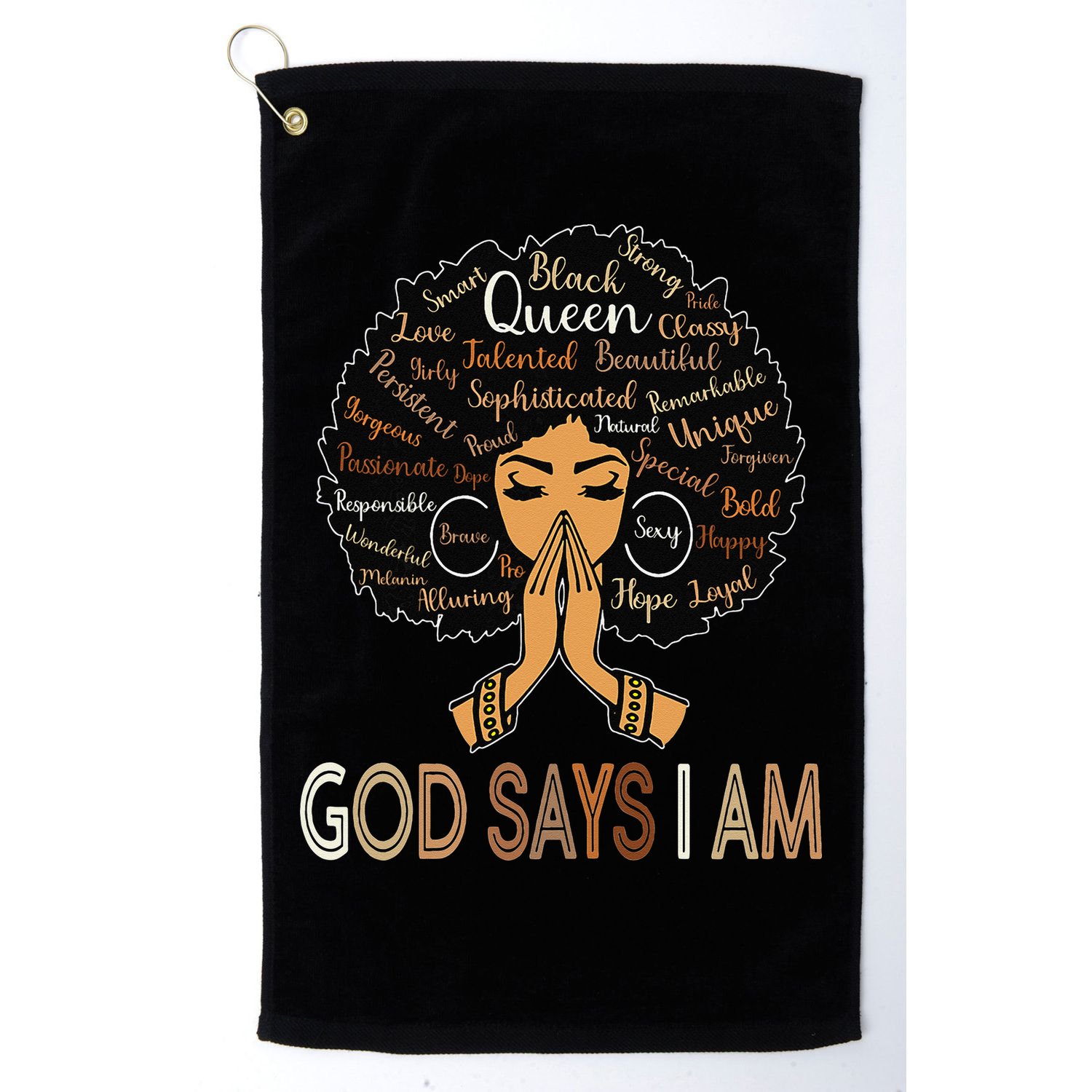Retro Afro Juneteenth Vintage Black History God Says I Am Golf Towel