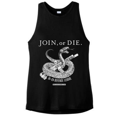 Real Alex Jones Store Join Or Die 1a + 2a Defense League Ladies PosiCharge Tri-Blend Wicking Tank