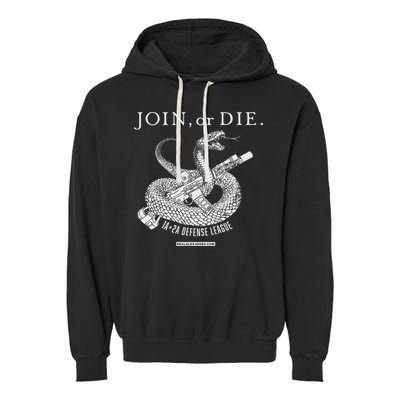 Real Alex Jones Store Join Or Die 1a + 2a Defense League Garment-Dyed Fleece Hoodie