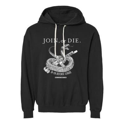 Real Alex Jones Store Join Or Die 1a + 2a Defense League Garment-Dyed Fleece Hoodie