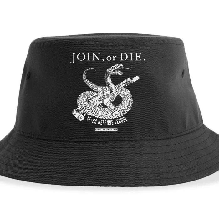 Real Alex Jones Store Join Or Die 1a + 2a Defense League Sustainable Bucket Hat