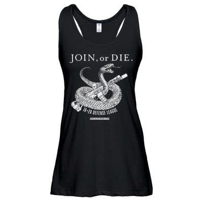 Real Alex Jones Store Join Or Die 1a + 2a Defense League Ladies Essential Flowy Tank