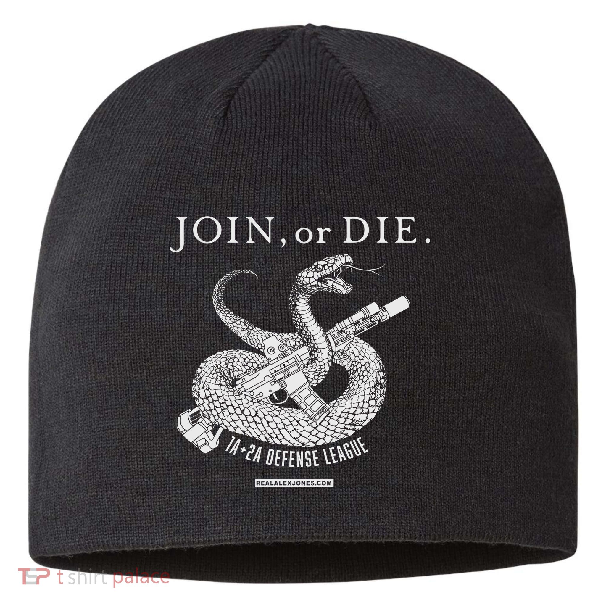 Real Alex Jones Store Join Or Die 1a + 2a Defense League Sustainable Beanie