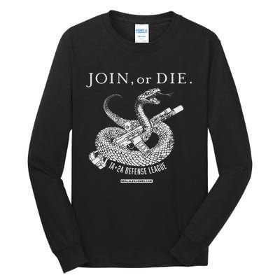 Real Alex Jones Store Join Or Die 1a + 2a Defense League Tall Long Sleeve T-Shirt