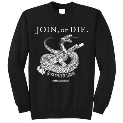 Real Alex Jones Store Join Or Die 1a + 2a Defense League Tall Sweatshirt