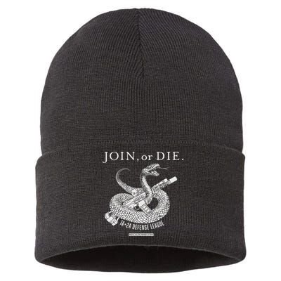 Real Alex Jones Store Join Or Die 1a + 2a Defense League Sustainable Knit Beanie