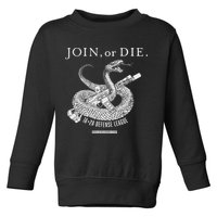 Real Alex Jones Store Join Or Die 1a + 2a Defense League Toddler Sweatshirt