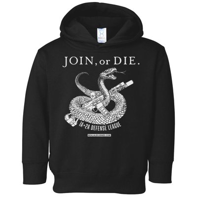 Real Alex Jones Store Join Or Die 1a + 2a Defense League Toddler Hoodie